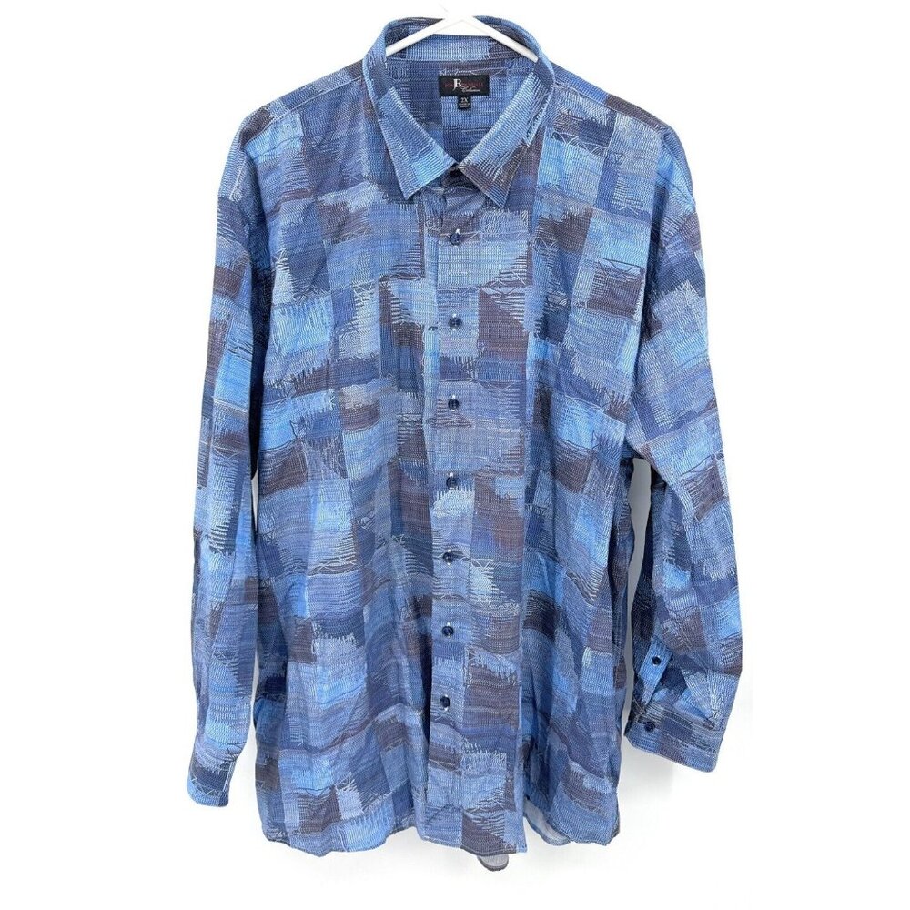 Jon Randall Mens 2XL Blue‎ Abstract Button Up Shirt